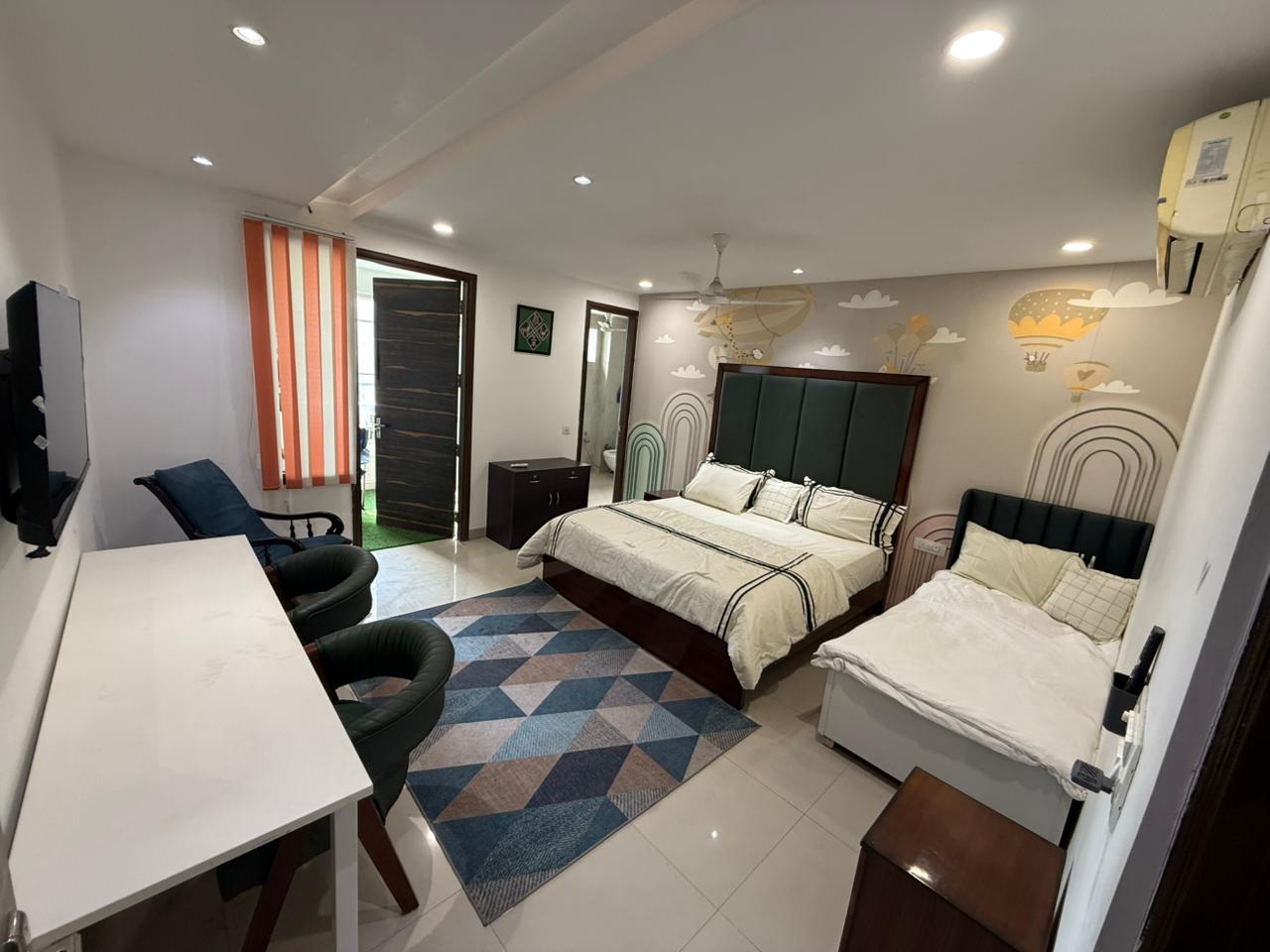 one bed in room