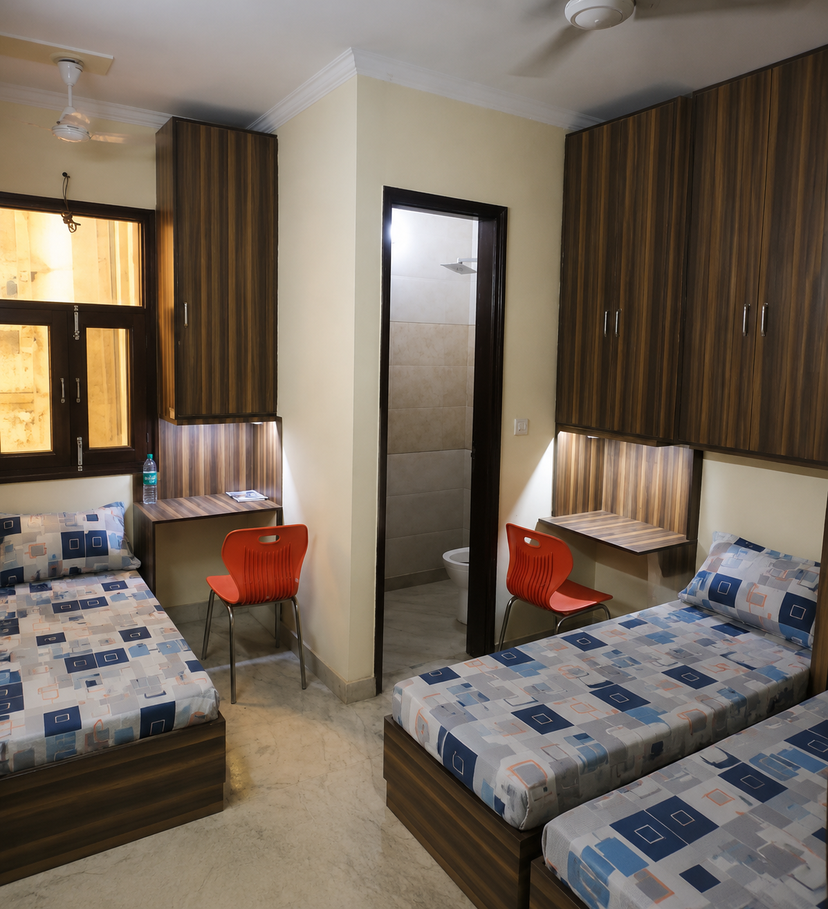 Triple sharing Ac room attach washroom